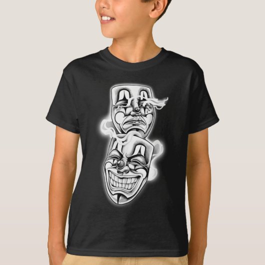Lach nu Huil later Chicano Tattoo Flash T-shirt (Voorkant)