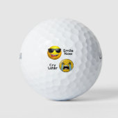 'Lach Nu, Huil Later' Grappige Speelse Goede Lach Golfballen (Voorkant)