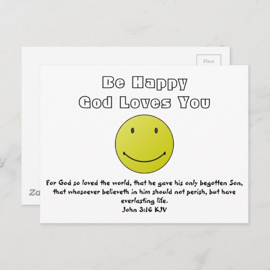 Lach omdat God van je houdt Briefkaart (Voorkant / Achterkant)