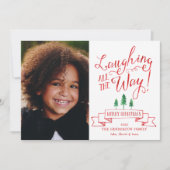 Lach onderweg foto's feestdagenkaart (Voorkant)