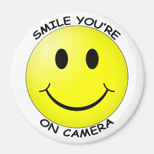 Lach op je camera Ronde Magnet (groot)