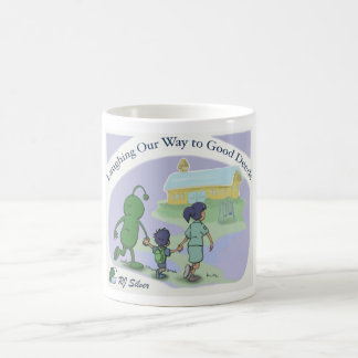 Lach op onze weg naar goede daden koffiemok