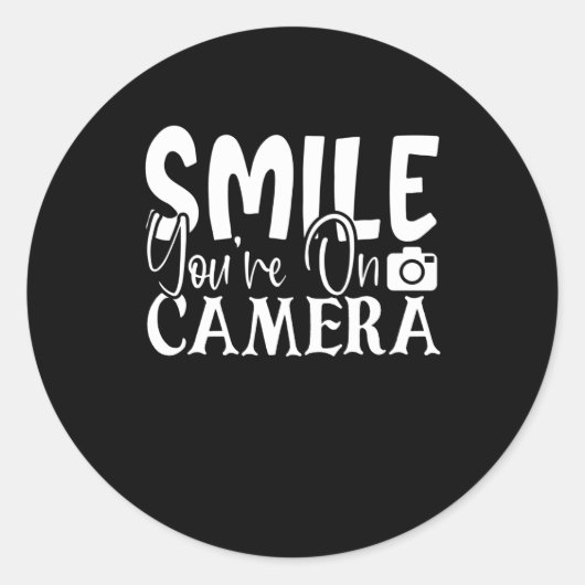 Lach op uw camera ronde sticker (Voorkant)