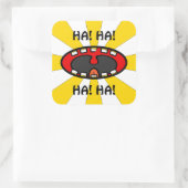 Lach open mond (met slechte tanden, tong & uvula) vierkante sticker (Tas)