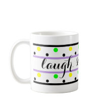 Lach Quote Paarse Geel Groene Polka Dots