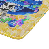 Lach Skeleton Woman in Blue Bonnet op Yellow Snijplank (Hoek)