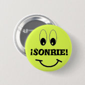 Lach, Sonrie. Ronde Button 5,7 Cm (Voorkant /achterkant)