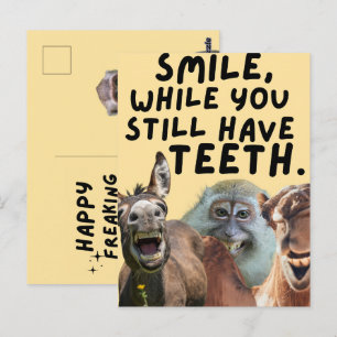 Lach Terwijl Je Nog Tanden Hebt Grappige Verjaarda Briefkaart