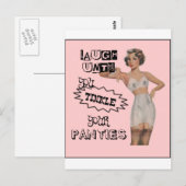 Lach tot je je panty's hebt geknikt briefkaart (Voorkant / Achterkant)