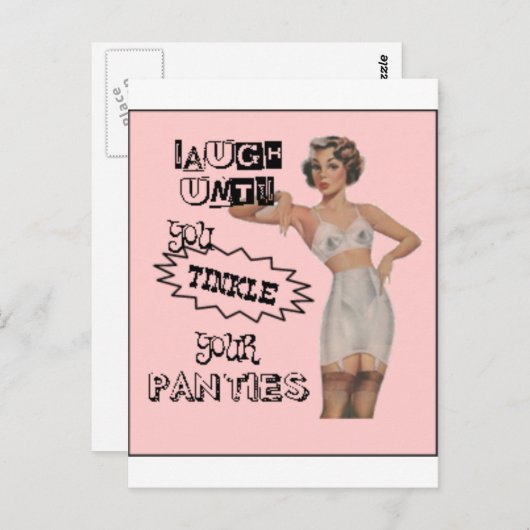 Lach tot je je panty's hebt geknikt briefkaart (Voorkant / Achterkant)