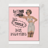 Lach tot je je panty's hebt geknikt briefkaart (Voorkant)