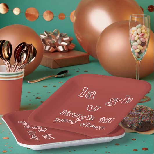 Lach tot je valt papieren bordje (Multi)