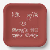 Lach tot je valt papieren bordje (Voorkant)