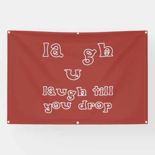 Lach tot je valt spandoek (Horizontaal)