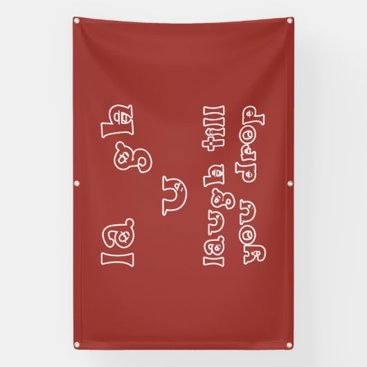 Lach tot je valt spandoek (Verticaal)