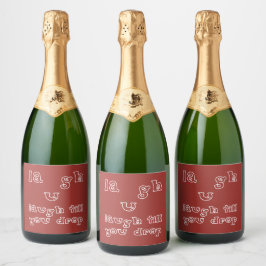 Lach tot je valt sparkling wijnetiket
