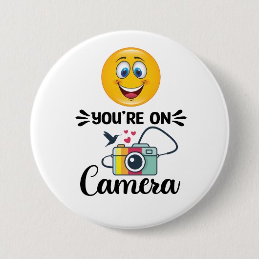 Lach! U bent op camera Ronde Button 7,6 Cm (Voorkant)