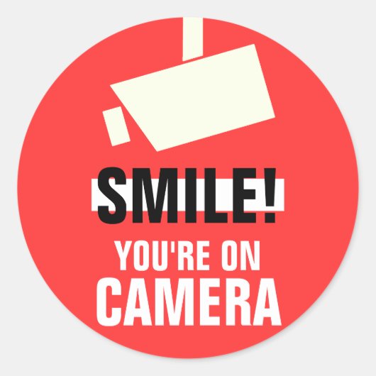 Lach! U bent op camera-stickers Ronde Sticker (Voorkant)