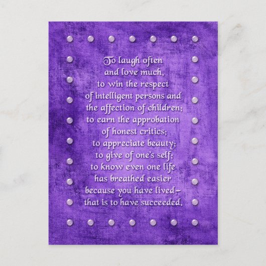 Lach vaak, hou van veel... briefkaart (Voorkant)