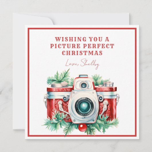 Lach | Vintage camera kerstkaart (Achterkant)