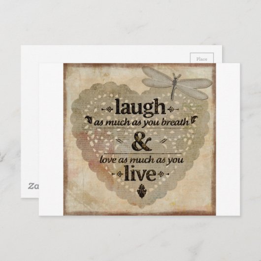 Lach zoveel als je ademhaalt Mindfulness Citatief  Briefkaart (Voorkant / Achterkant)