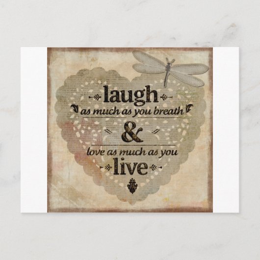 Lach zoveel als je ademhaalt Mindfulness Citatief  Briefkaart (Voorkant)