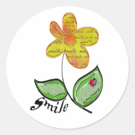 lachbloem ronde sticker