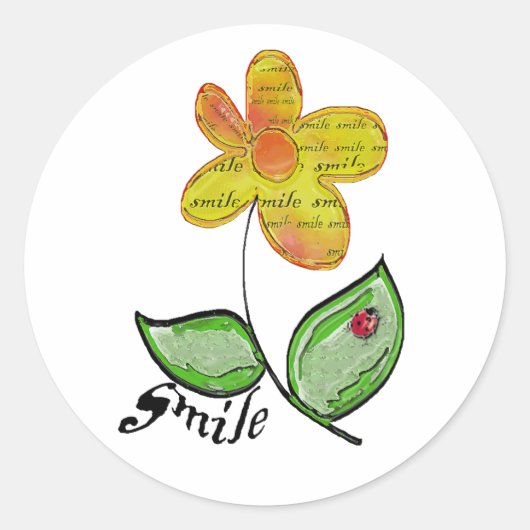 lachbloem ronde sticker (Voorkant)