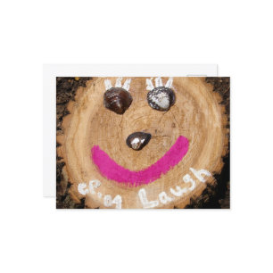 Lachboom gezicht met Clam Shells Briefkaart