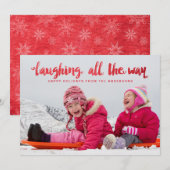 Lachen All the Way Script Overlay Vakantiefoto Feestdagenkaart (Voorkant / Achterkant)