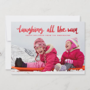 Lachen All the Way Script Overlay Vakantiefoto Feestdagenkaart