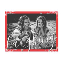 Lachen All The Way Snowflake Kerst Rode Foto