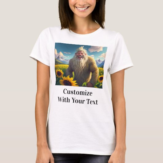 Lachen Bigfoot Zonnebloemen T-shirt (Voorkant)