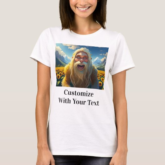 Lachen Bigfoot Zonnebloemen T-shirt (Voorkant)