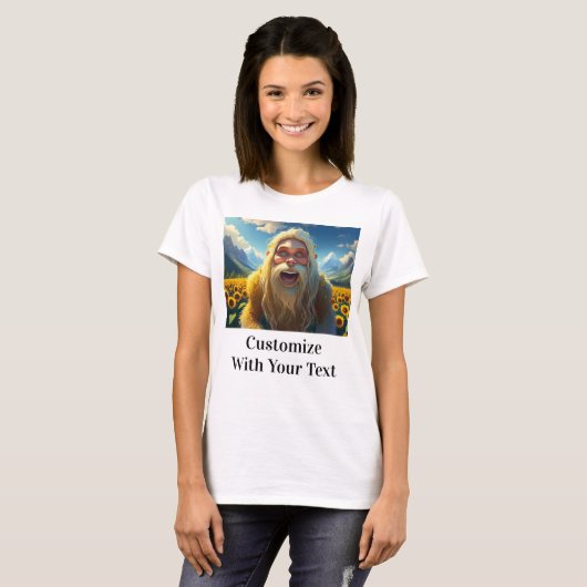 Lachen Bigfoot Zonnebloemen T-shirt (Voorkant volledig)