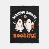 Lachen Bootiful Funny Ghost Dentist Halloween Dent Fleece Deken (Voorkant)