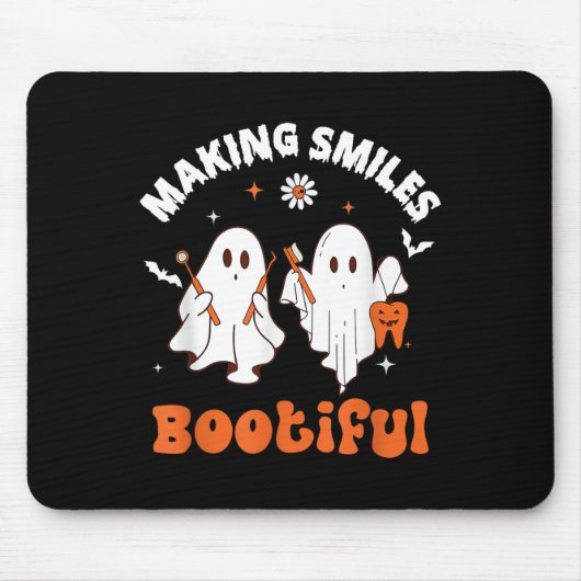 Lachen Bootiful Funny Ghost Dentist Halloween Dent Muismat (Voorkant)