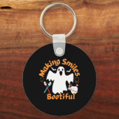 Lachen Bootiful Funny Ghost Dentist Halloween Dent Sleutelhanger (Voorkant)