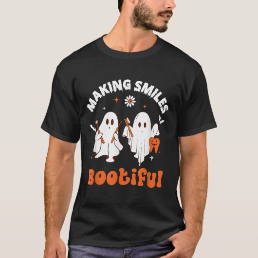 Lachen Bootiful Funny Ghost Dentist Halloween Dent T-shirt (Voorkant)