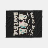 Lachen Bootiful Halloween Funny Ghost Dent Fleece Deken (Voorkant (Horizontaal))