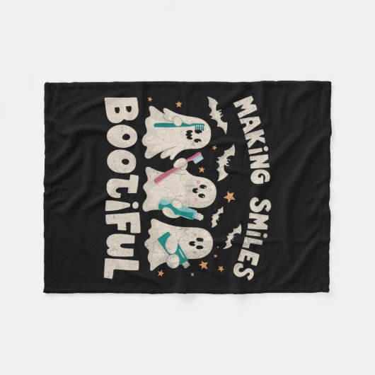 Lachen Bootiful Halloween Funny Ghost Dent Fleece Deken (Voorkant (Horizontaal))