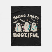 Lachen Bootiful Halloween Funny Ghost Dent Fleece Deken (Voorkant)