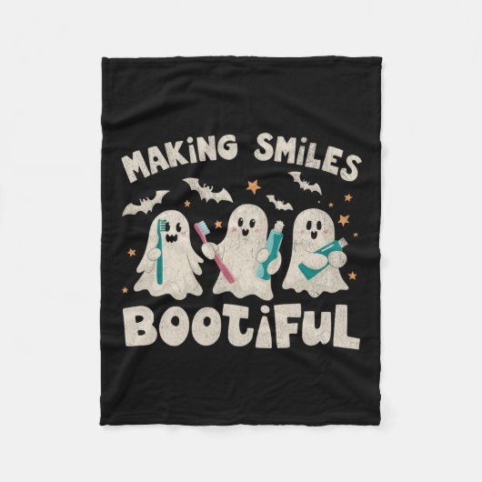 Lachen Bootiful Halloween Funny Ghost Dent Fleece Deken (Voorkant)