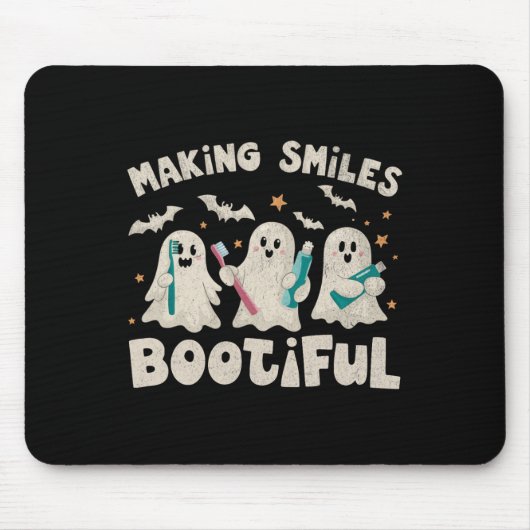 Lachen Bootiful Halloween Funny Ghost Dent Muismat (Voorkant)