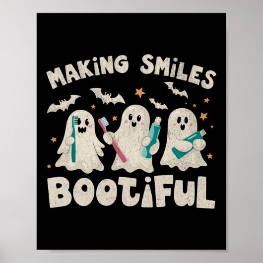 Lachen Bootiful Halloween Funny Ghost Dent Poster (Voorkant)