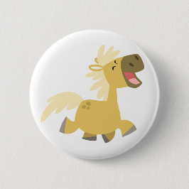 Lachen Cartoon Pony knop badge Ronde Button 5,7 Cm
