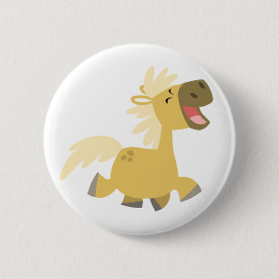 Lachen Cartoon Pony knop badge Ronde Button 5,7 Cm