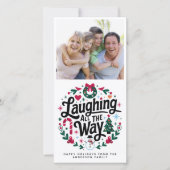Lachen de hele weg Foto Feestdagenkaart (Voorkant)