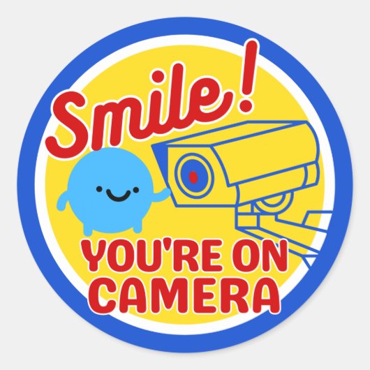 Lachen die je in camera hebt ronde sticker (Voorkant)