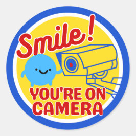 Lachen die je in camera hebt ronde sticker